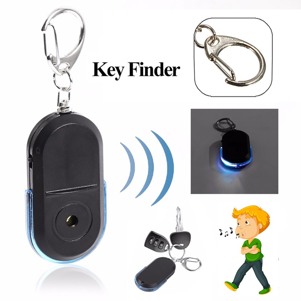 Mini Wireless Smart Anti-Lost Device Alarm Key Locator Finder Keychain Anti Lost Whistle Sound With LED Light Sensor
