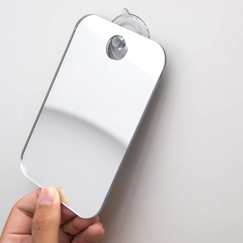 Portable Acrylic Anti Fog Mirror Bathroom Tools Shower Shaving Fogless Mirror Washroom Travel Accessories With Wall Suction For