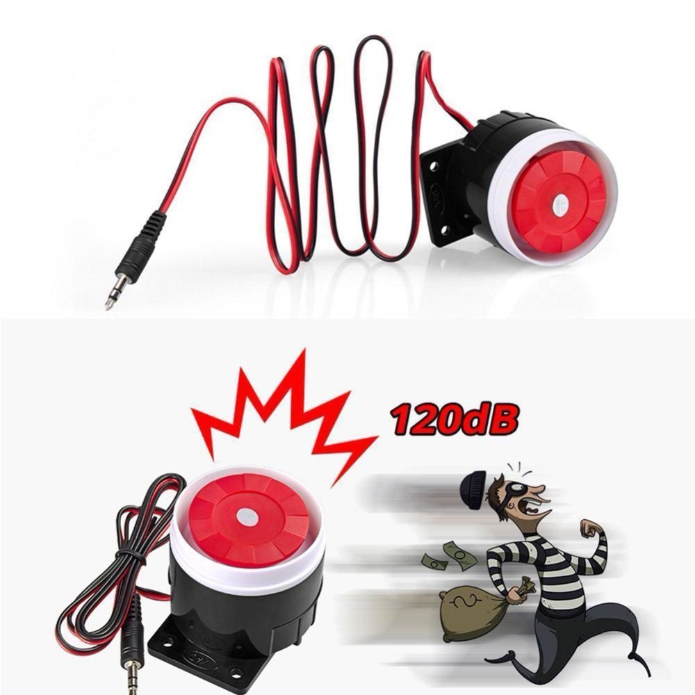  Loud Indoor Siren 120dB Alarm Horn Wired Durable Alarm For Home Security DC 12V