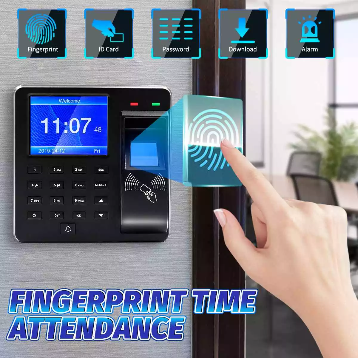 Smart Office Attendance Recorder Biometric Fingerprint Attendance Machine Time Clock Access Control System Employee Check In Out
