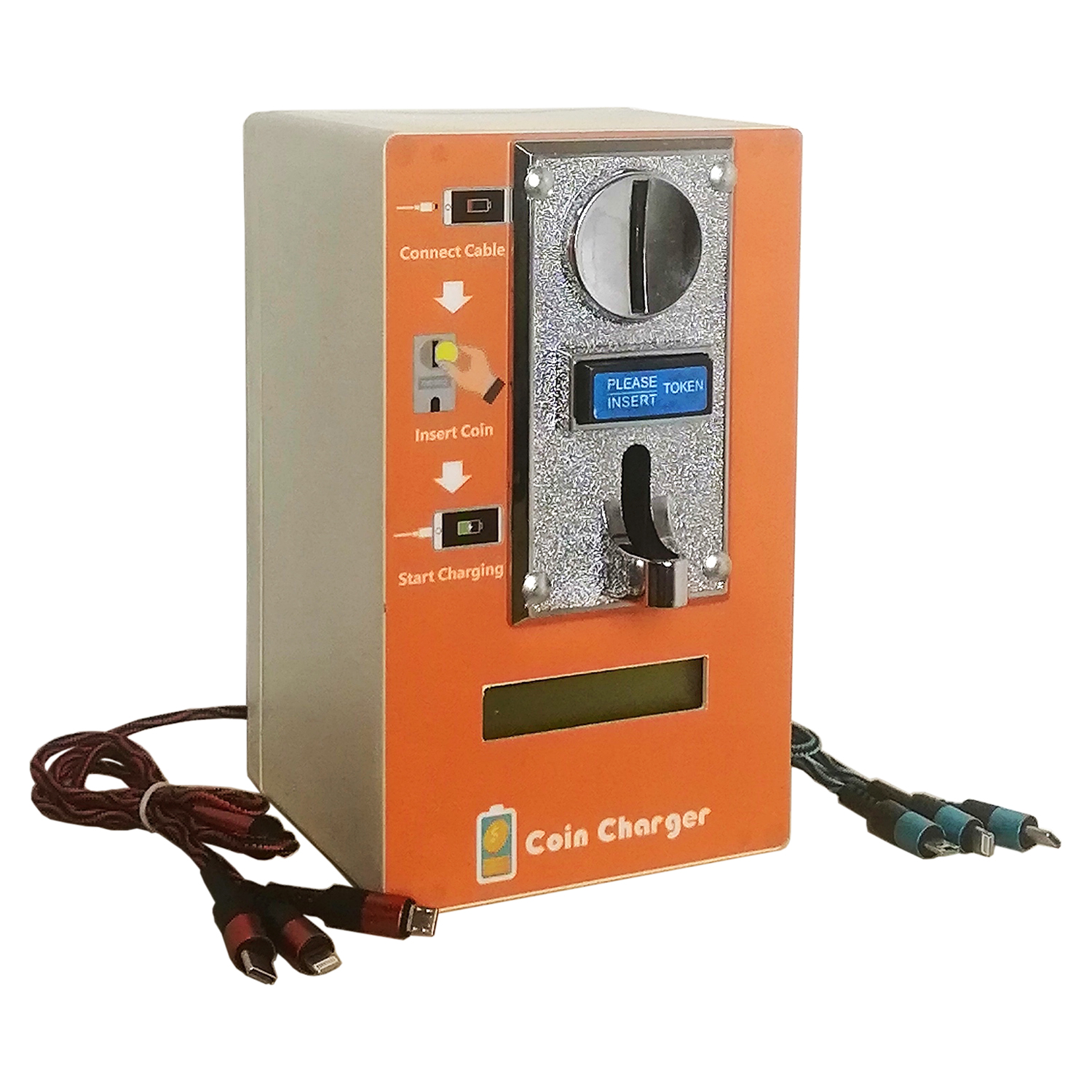  Product Cheap Charger 3-in-1 Data Cable Self-service Coin-Operated Cellphone Charger Machine for Restaurant