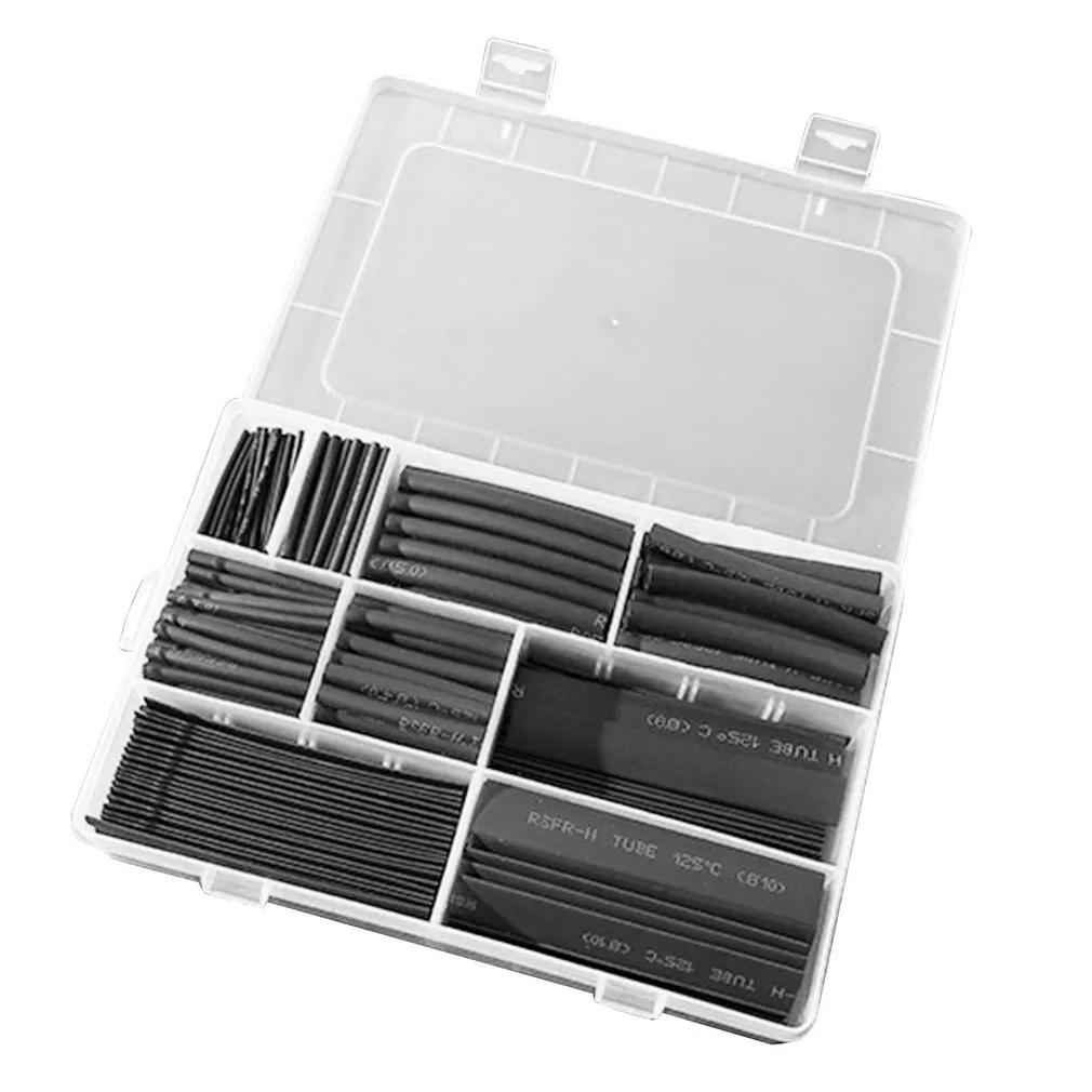385Pcs/box Polyolefin Shrinking Assorted Insulated Sleeving Tubing Set Heat Shrinkable Tube Wrap Wire Heat Shrink Tubing