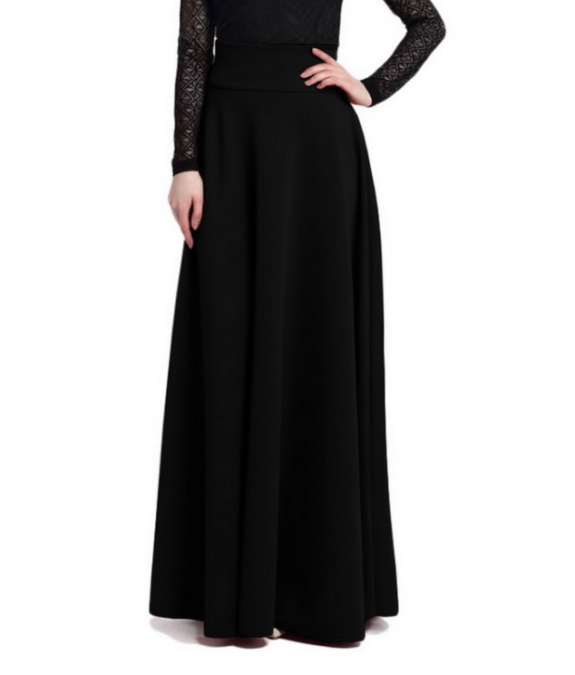 Arrival Long Skirts for Women Muslim Maxi Dress Black Red Ball Gown Islamic Skirts