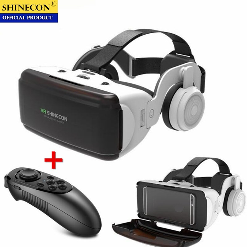Original VR Virtual Reality 3D Glasses Box Stereo VR Google Cardboard Headset Helmet for IOS Android Smartphone，Wireless Rocker