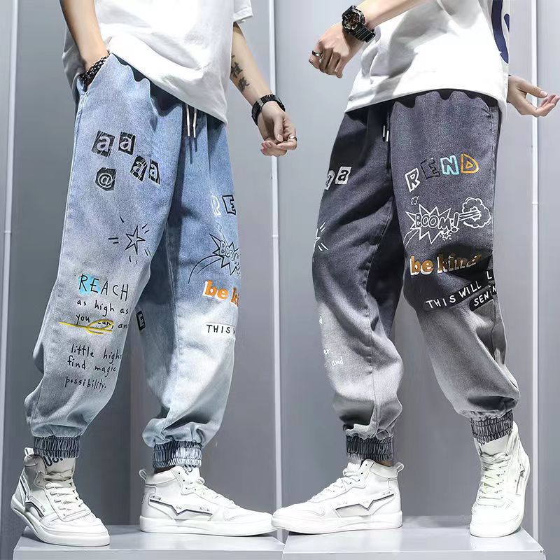 Classic Streetwear Casual Men Ribbons Harem Jogging Pants Male Slim Fit Spring Cargo Pants Multi-Pockets Women Trouser X93