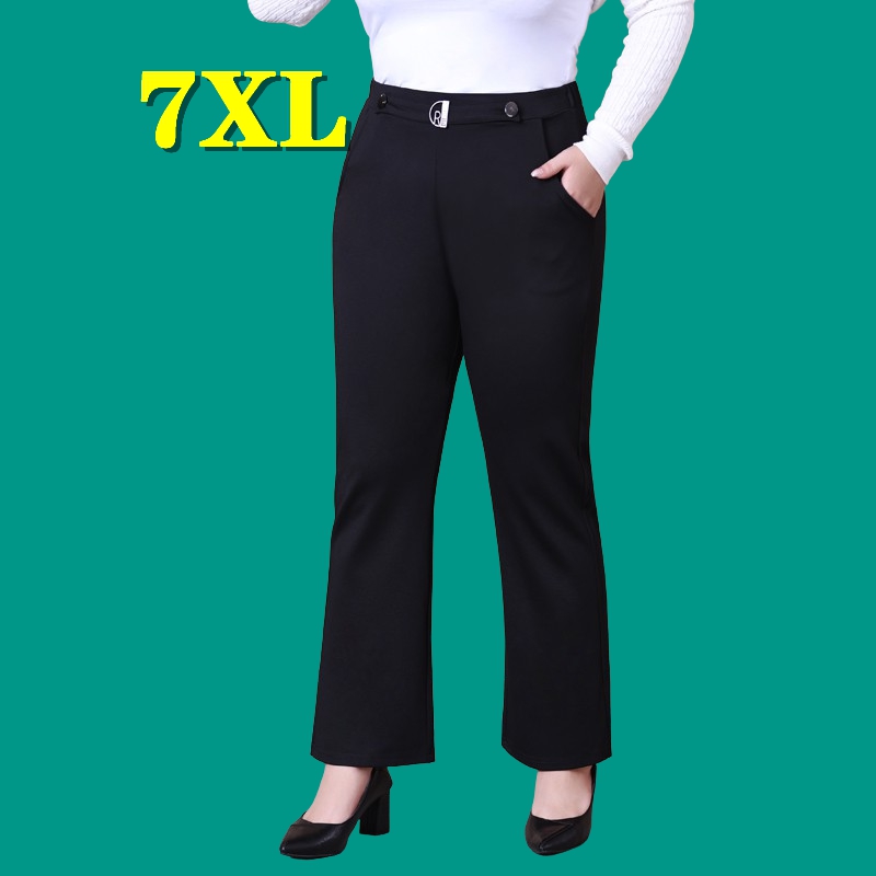 Pantalones High Waist Pants Plus Size Women Clothing Oversized Trousers Wide Leg Black 5XL 7XL Casual  Free Shipping