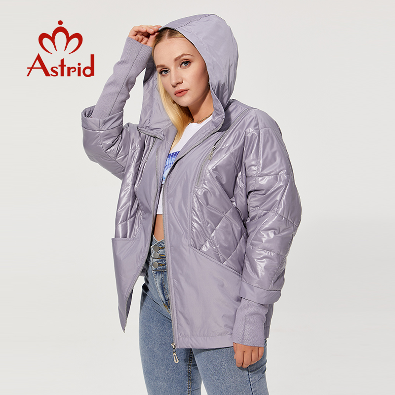 Astrid  Autumn Women's Thin Cotton Jacket Windproof Warm Plus size with Hood Zipper Coat Women Parkas Outerwear AM-8734