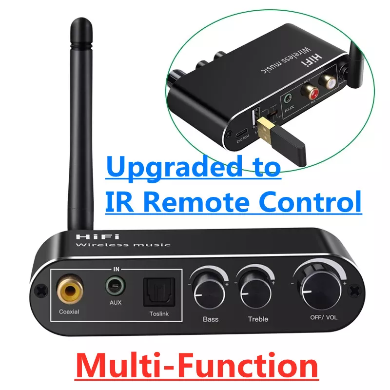 Digital to Analog Audio DAC Converter Spdif Optical Coaxial Signal to 3.5MM 3.5 AUX RCA Amplifier Decoder Bluetooth 5.0 Receiver