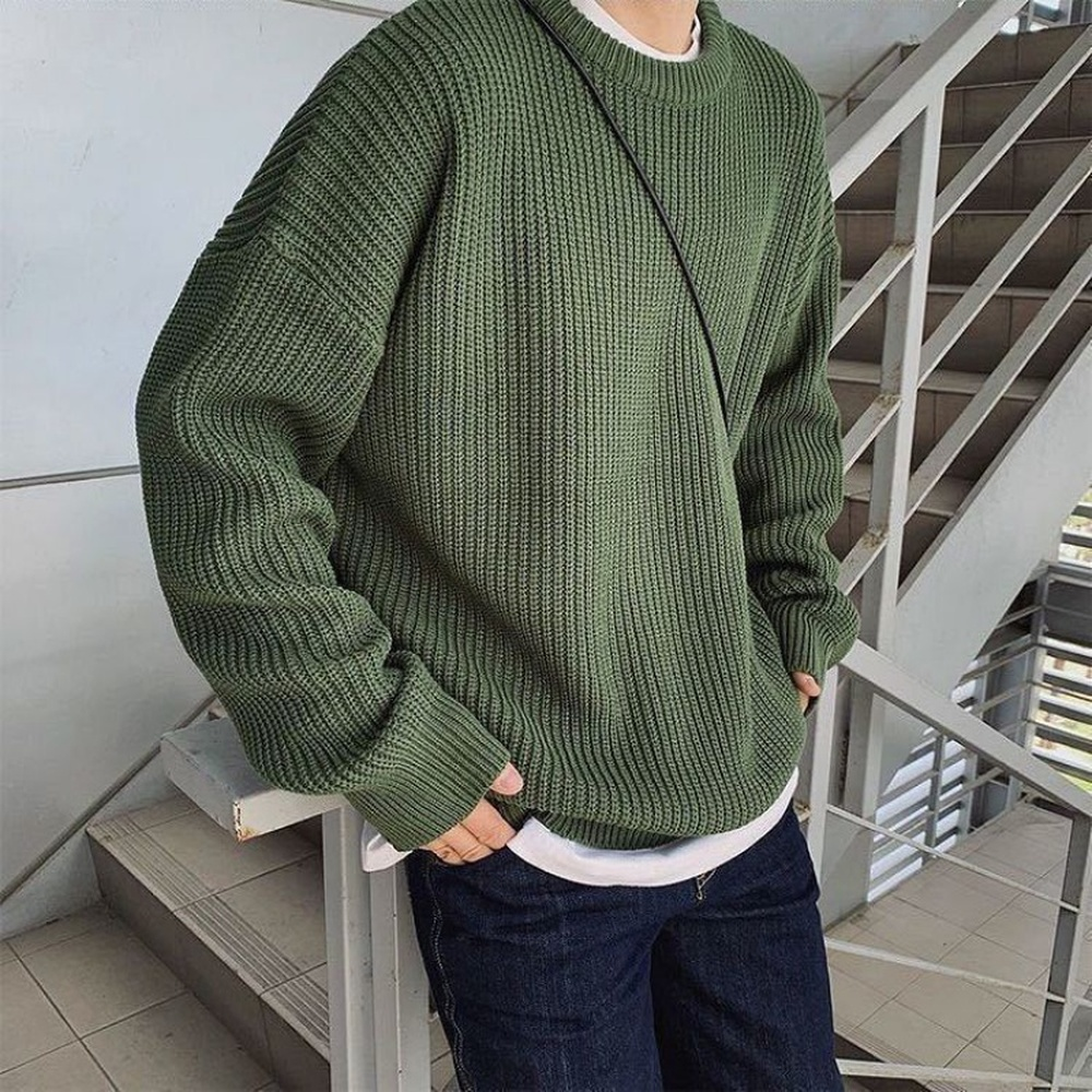   Sweaters Men Autumn Solid Color Wool Sweaters Slim Fit Men Street Wear Mens Clothes Knitted Sweater Men Pullovers