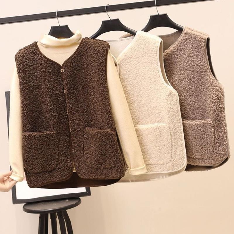 Vests  Spring Autumn Vest Women Waistcoat Winter Thermal Warm Thick Fleece Vests Women Sleeveless Jacket Ladies Waistcoat