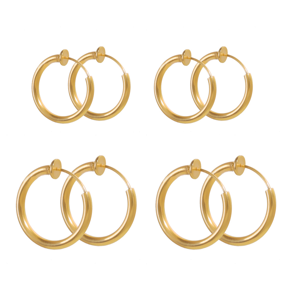 6pcs Stainless Steel Retractable Clip on Earrings Non Piercing Fake Hoop Earrings for Without Ear Holes Clip DIY Jewelry Making