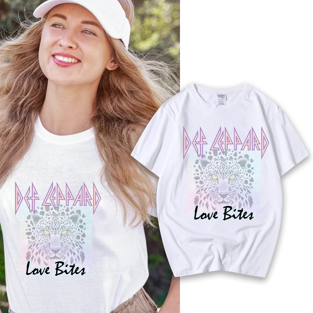 Def Leppard- Love Bites T-shirt Summer Print Lady T-shirts Top T Shirt Ladies Womens Graphic Female Tee Cotton