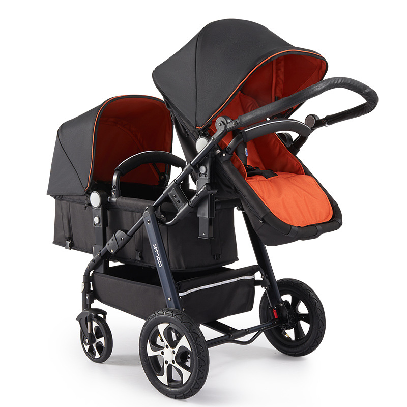  Twin Baby Stroller，High Landscape Pram，Folding Carriage，twins stroller baby car，Double Seat strollers，Lying and Seating