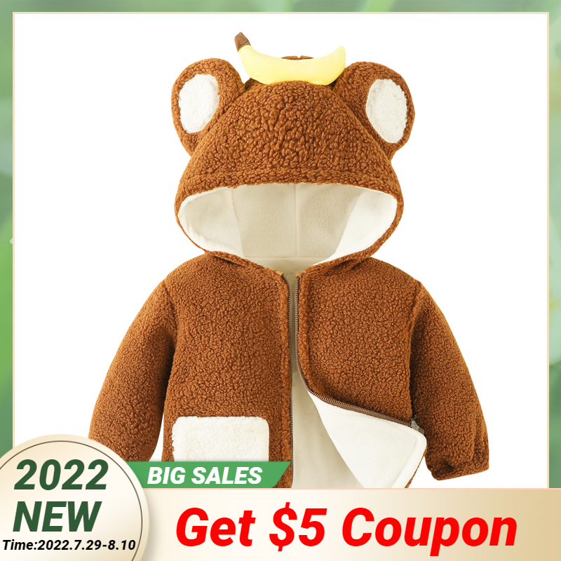 Children Jacket Autumn Winter Baby Coat Thick Boy Girls Snowsuit Kids Cartoon Clothes for Babies Outwear Fleece Infant Clothing