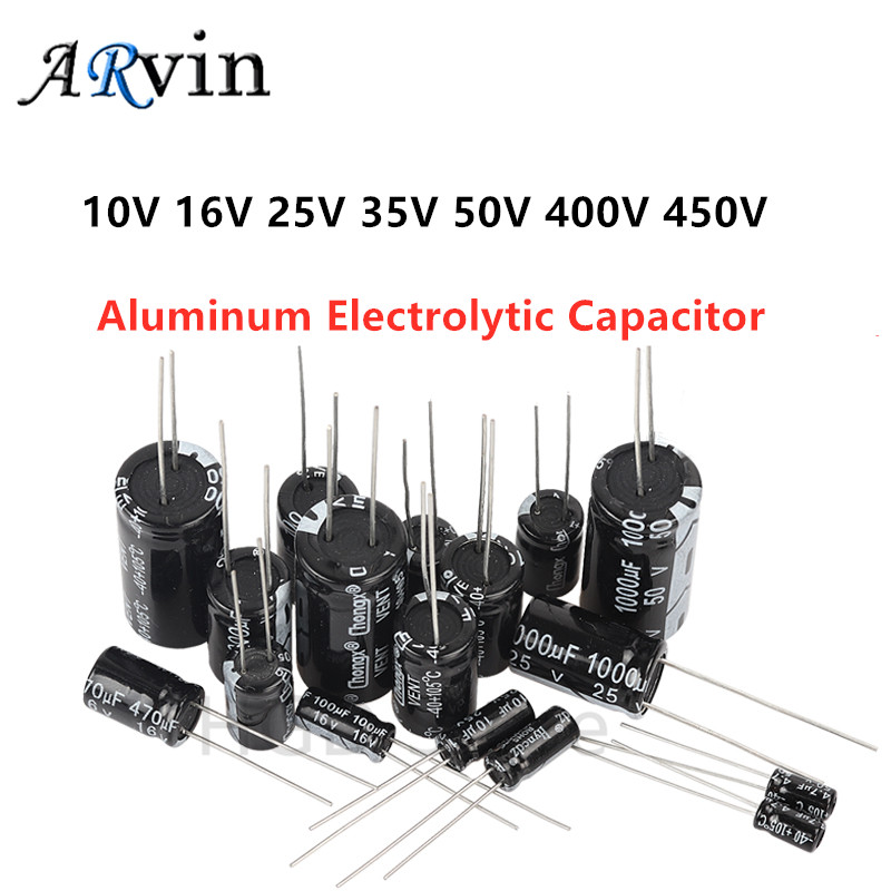 Aluminum Electrolytic Capacitor 6.3V 10V 16V 25V 35V 50V 63V 100V 400V 450V 10 47UF 100UF 220UF 330UF 470UF 680UF 1000UF 1500UF