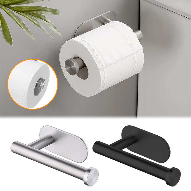 Self Adhesive Toilet Paper Holder Wall Mount No Punching SUS304 Stainless Steel Tissue Towel Roll Dispenser for Bathroom Kitchen