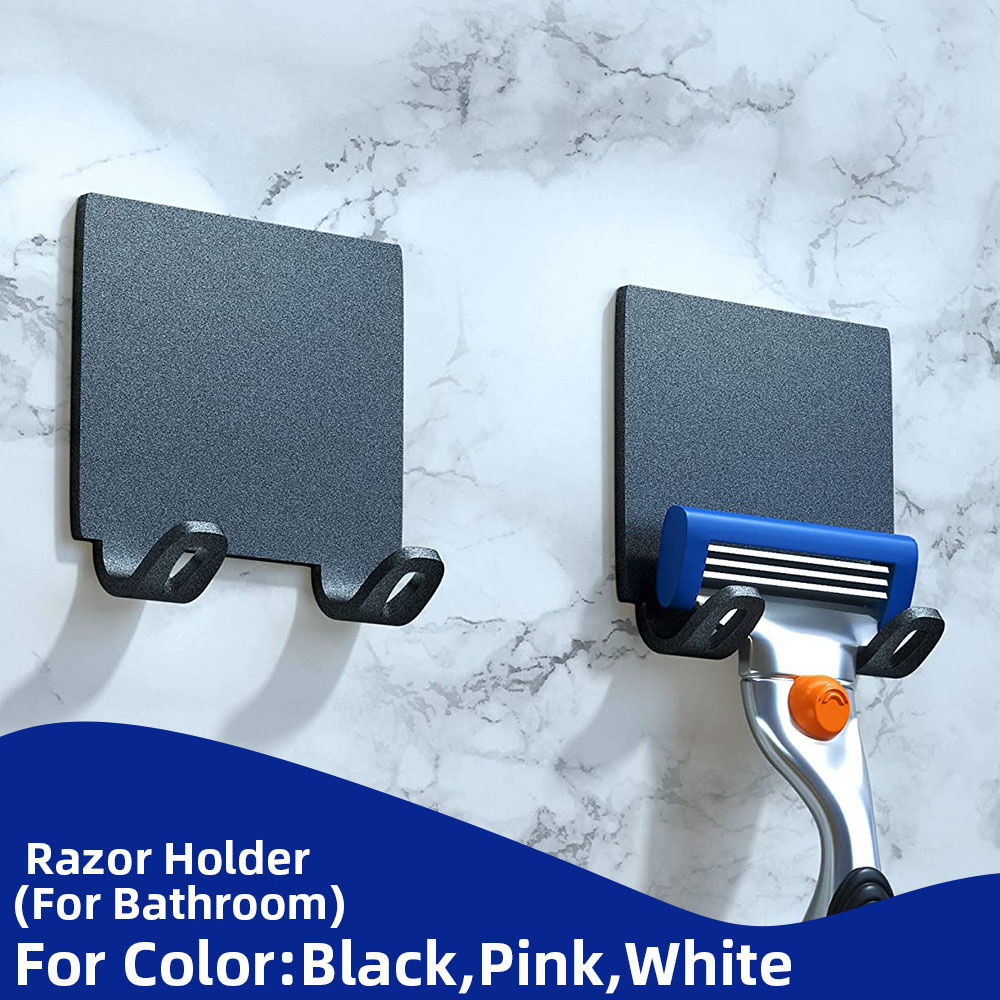 Stainless Steel Razor Holder Men Shaving Razor Straight Stand Shelf Shaver Razor Storage Rack Bathroom Hook Organizer Wall Shelf