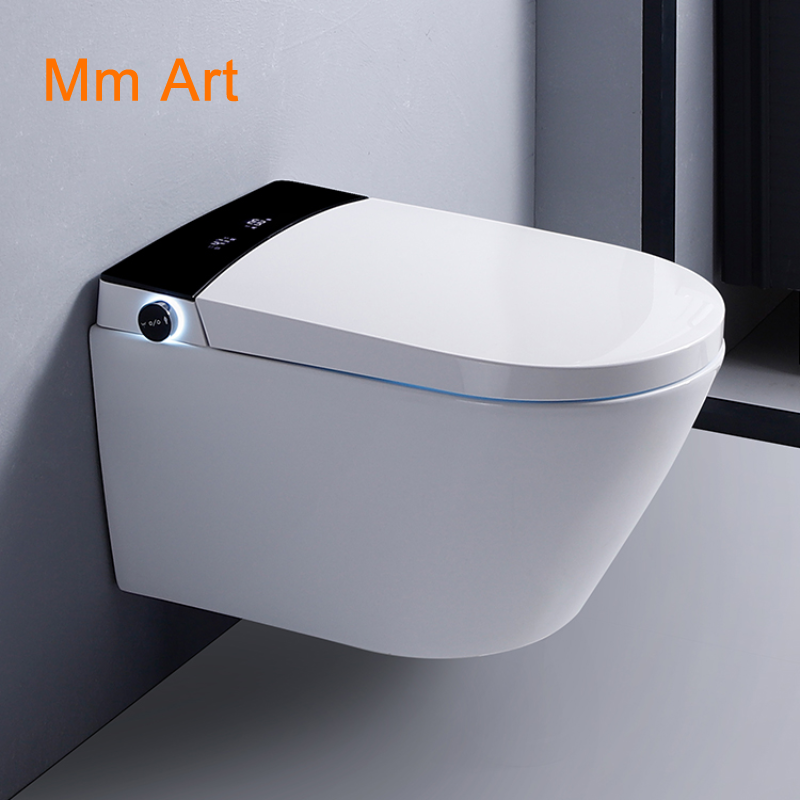 Back to wall mounted bathroom ceramic rimless electric intelligent automaticwall hung smart wc toilet bowl with bidet