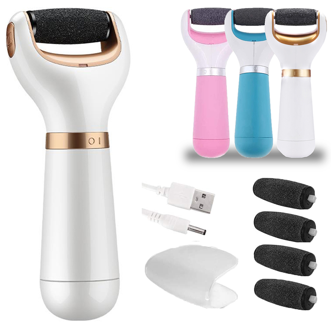 Electric Foot File Vacuum Callus Remover Pedicure Tools Dead Skin Callus Remover Foot Files USB Rechargeable Foot Skin Care Tool