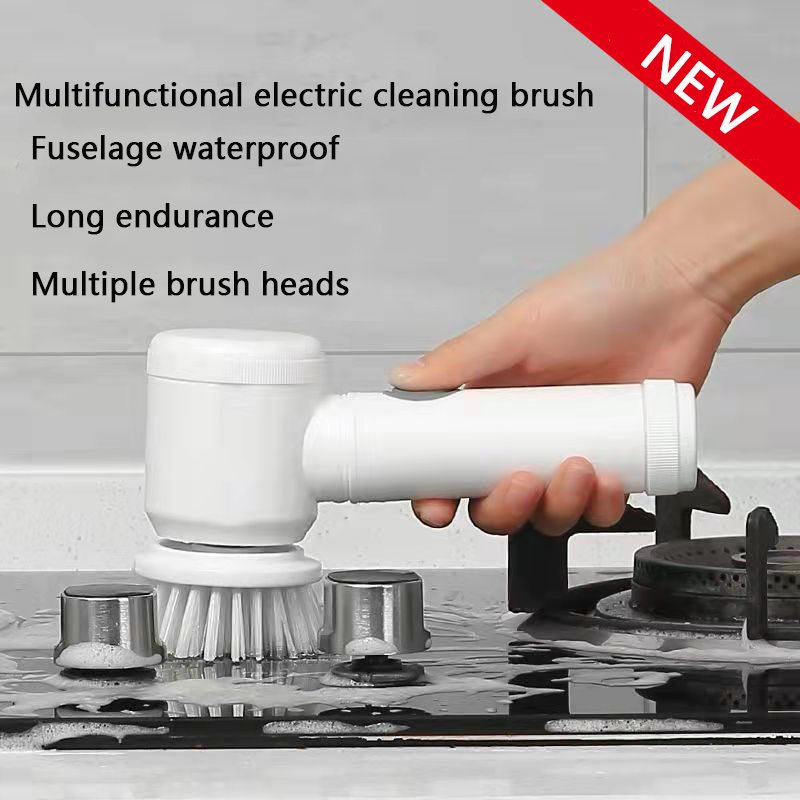 Kitchen Bathroom Sink Cleaner Handheld Bathtub Brush 3 Brushs Head Efficient Cleaning Toilet Tub Electric Turbo Scrub Tool Set