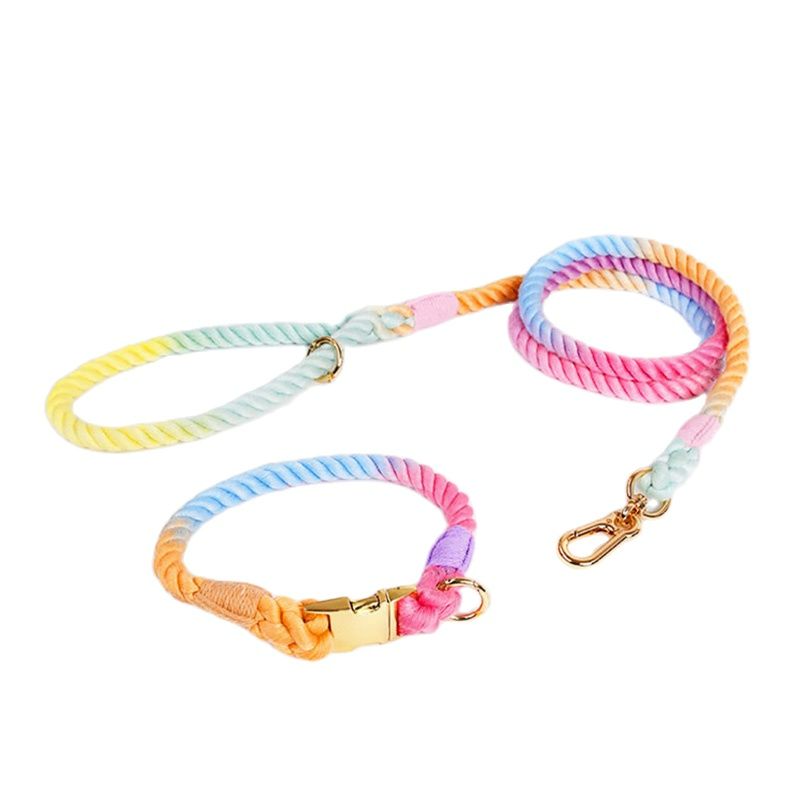 1.2M Dog  Leash and Collar Set Nylon Multifunction Colorful Cotton Rope for Small Medium Large Pet Supplies Accessories