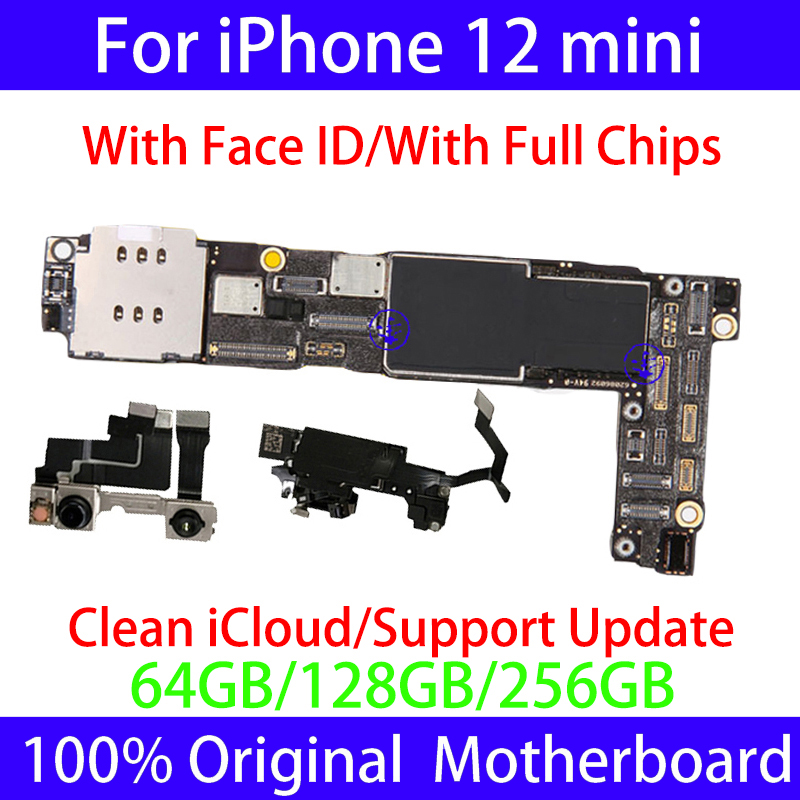 Support System Update Logic Boards for iPhone 12 MINI Motherboard Clean iCloud 4G Network Cellular Full Working