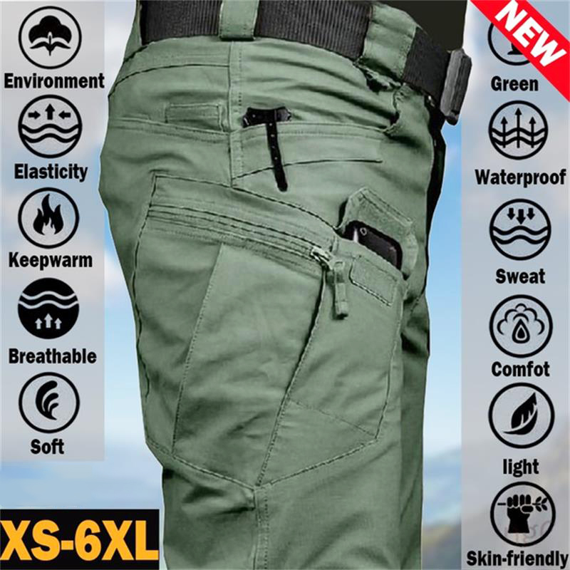 Men's Military Cargo Trousers Army Waterproof Multiple Pocket Tactical Pants For Men Breathable Work Pants Male Loose Home Pants