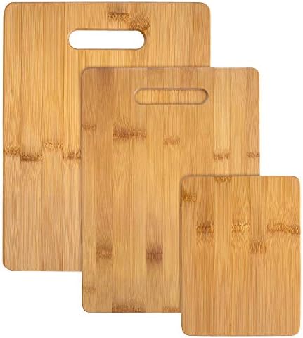 Totally Bamboo 3-Piece Bamboo Cutting Board Set; 3 Assorted Sizes of Bamboo Wood Cutting Boards for Kitchen