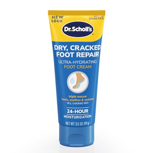 Dr. Scholl's Dry, Cracked Foot Repair Ultra-Hydrating Foot Cream Moisturizer, 3.5 oz, Skin Care Foot Lotion with 25% Urea for Dry Cracked Feet, Heals and Moisturizes for Healthy Feet