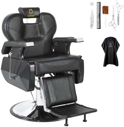 Salon Chair Barber Chair Hydraulic Styling Chair for Hair Salon 360 Degrees Rolling Swivel Barber Chairs Hydraulic Hair Chair All Purpose Beauty Spa Equipment - Silver