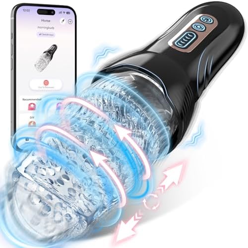 Automatic Male Masturbator Sex Toys, Uoffile Male Sex Toy with 5 Thrusting & Rotating & 10 Vibrating Modes, Adult Toys Men Masturbation Machine Electric Pocket Pussy Male Stroker Sex Toys for Men