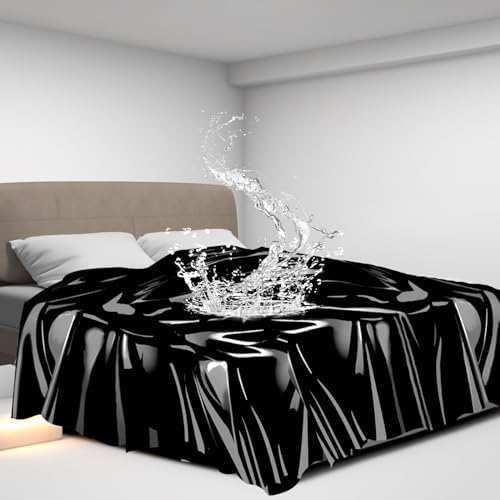 BDSM Waterproof Sex Sheets Sex Toys, Mess-Proof Sheets for On The Go Sex Games, Reusable Playtime Bed Covers Bedroom Sex Products, Adult Sex Toys for Couples(1 Pack, Black)