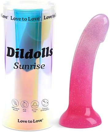 Love to Love Dildolls Sunrise - Flexible Dildo with Curved Style - Ultra Soft Silicone Dildo for Women Adult Sex - Smooth Penis Female Sex Toy - Women Sex Toys