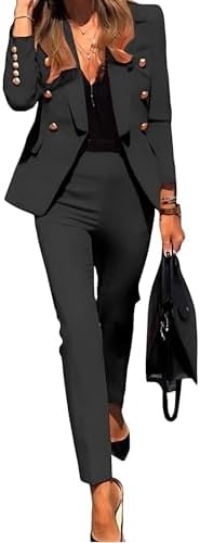 Fashion Womens Pantsuit Dressy 2 Piece Set Office Business Attire Work Wear Interview Outfit
