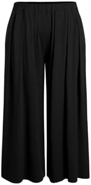 CIDER Women’s Plus Size Wide Leg Pants Palazzo Flowy Elastic Waist Pants with Pockets