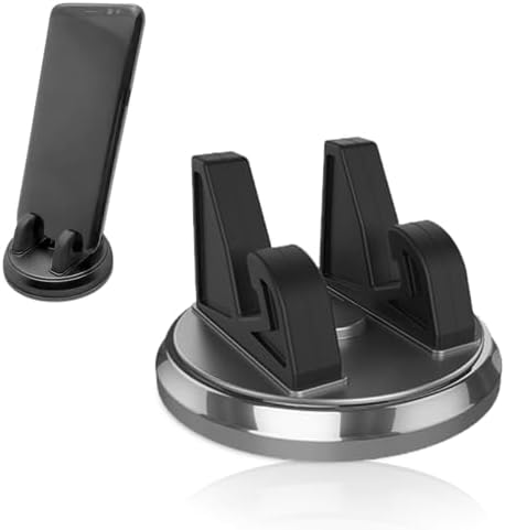 Pack-1 Car Dashboard Mobile Phone Holder, 360 Degree Navigation Bracket for Vertical Horizontal Use, Adhesive-Type Cell Phone Fixed Base for iPhone, Universal Portable Parts for Car (Silver)