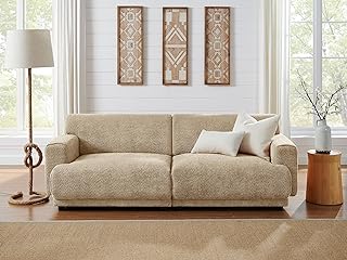 88 Inches Loveseat Sofa, Modern Boucle Fabric Couch Sofa, Available for 3 Persons, Suitable for Living Room and Bedroom with Small Space, Gray