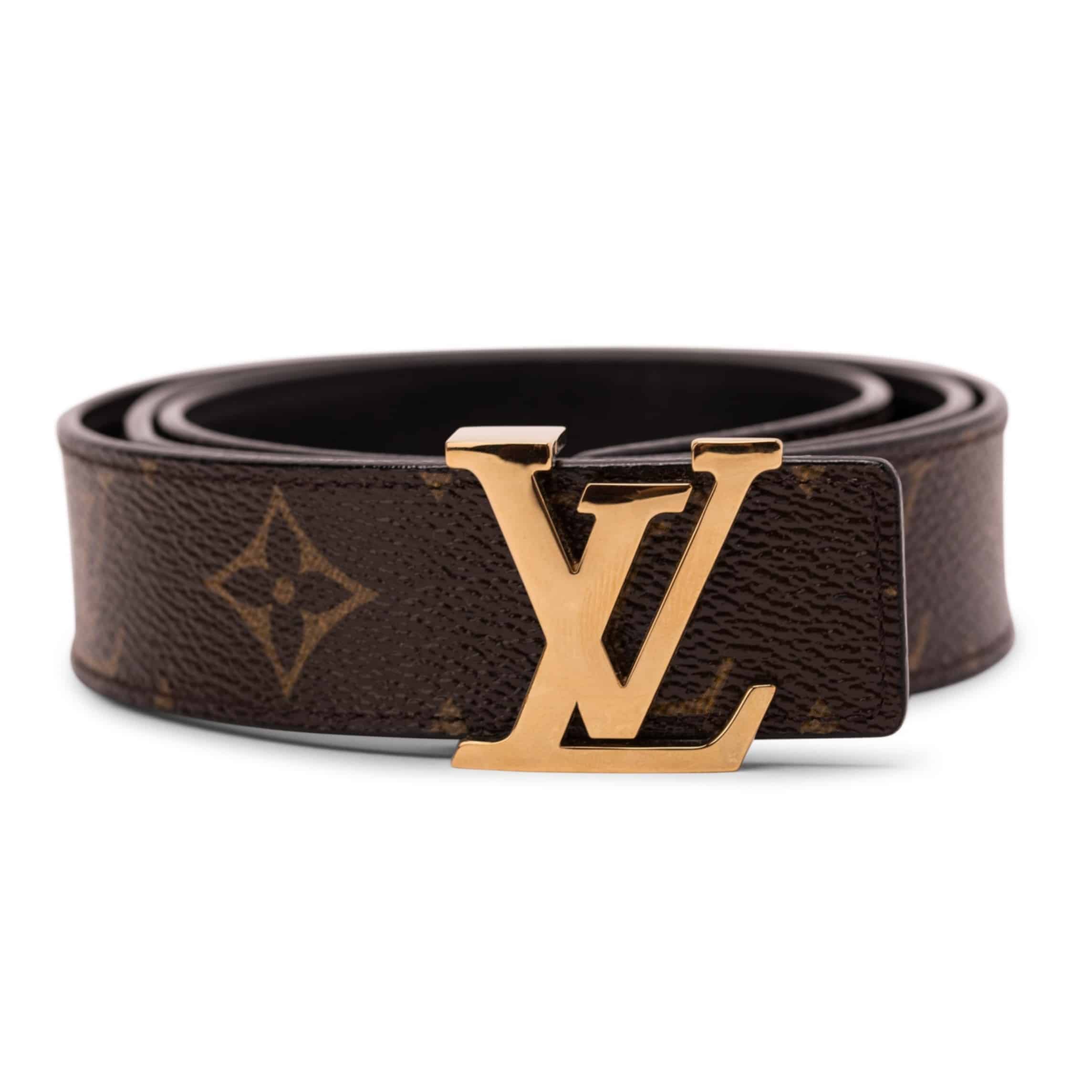 LOUIS VUITTON BELT INITIALES REVERSIBLE MONOGRAM 1W NOIR BLACK/BROWN – B32