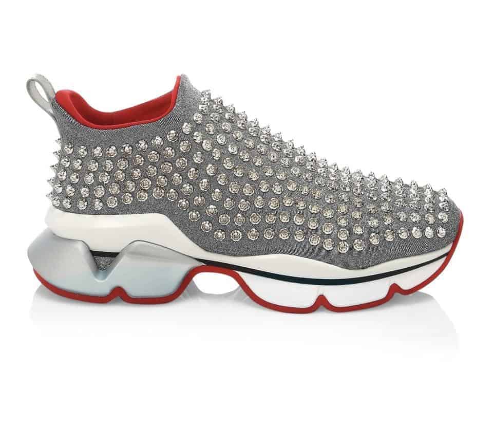CHRISTIAN LOUBOUTIN GREY SPIKE SOCK SNEAKER- CL50