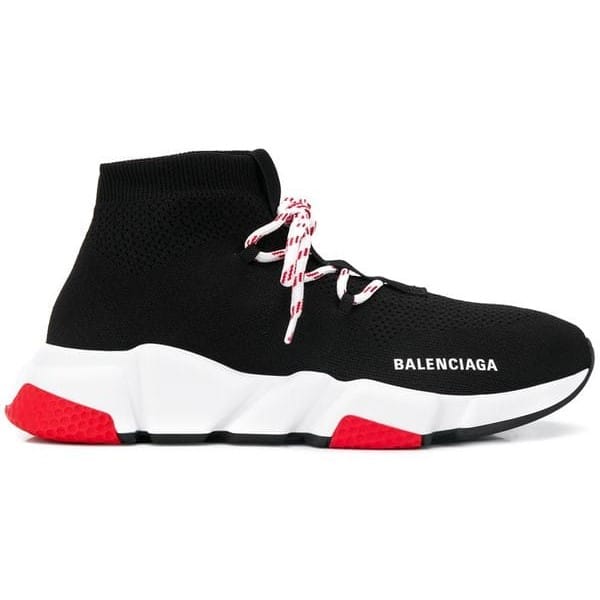 BALENCIAGA SPEED TRAINER LACE UP BLACK RED – BB15