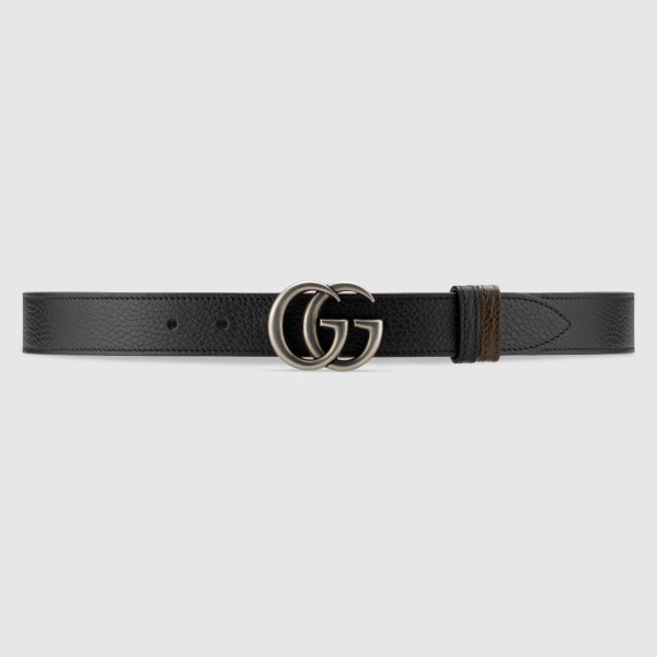 Gucci Black Reversible 30MM Belt with Double G Buckle