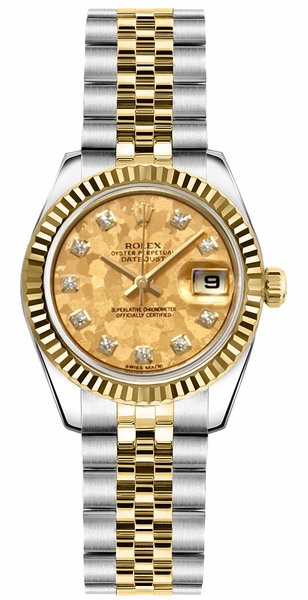 Rolex Lady-Datejust 26 Fluted Bezel Jubilee Bracelet Women’s Watch 179173