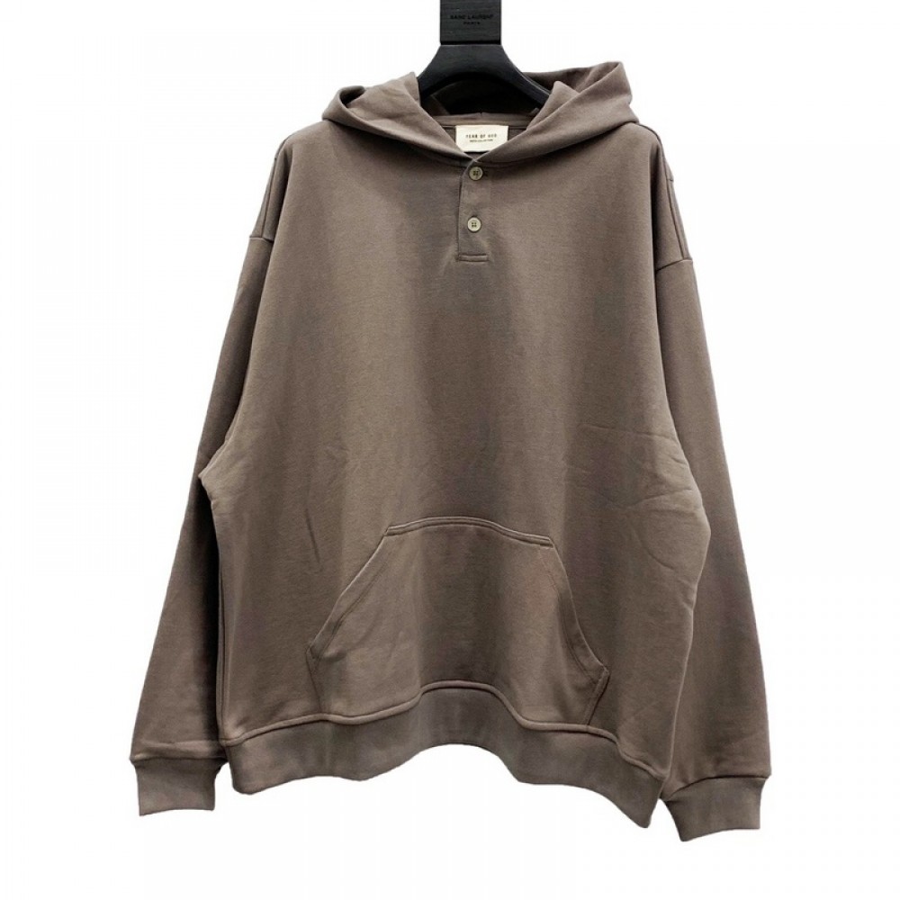A+ Quality Fear of God Everyday Henley Hoodie Dust/Sail
